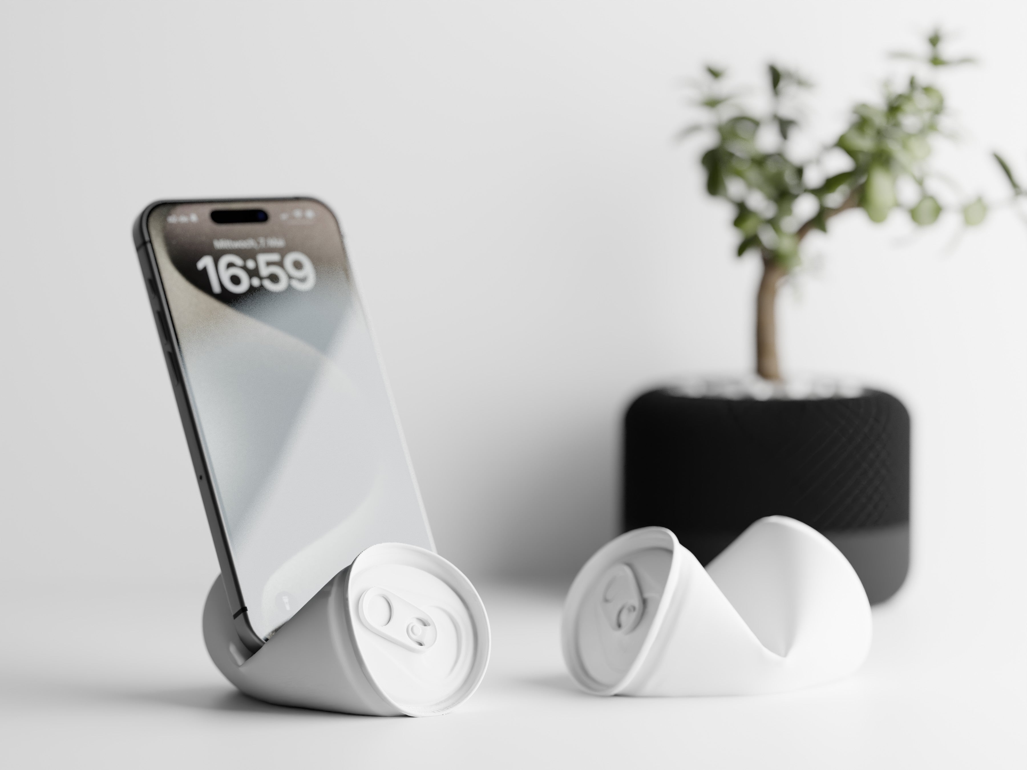 Supporto per telefono in lattina schiacciata