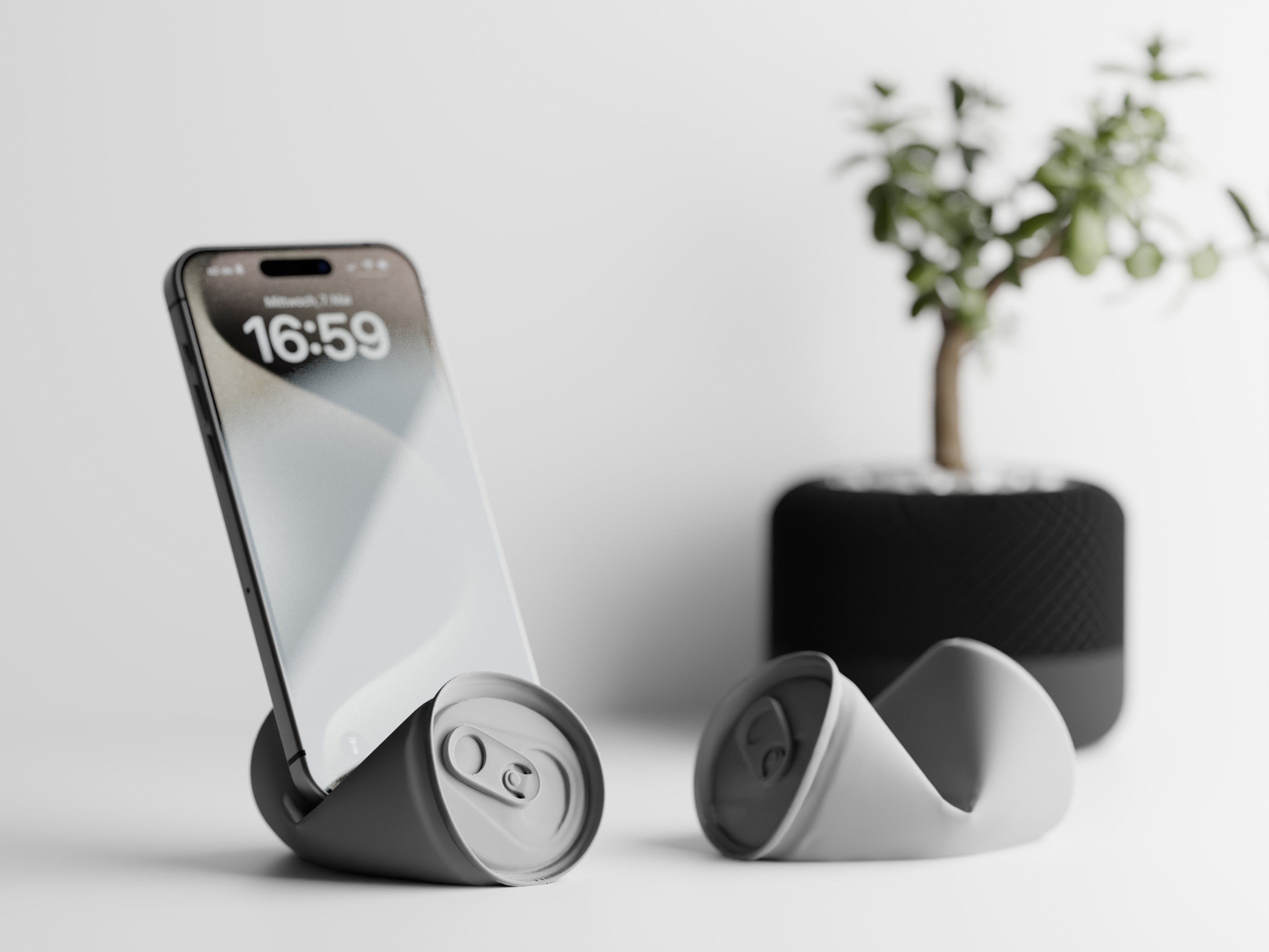 Supporto per telefono in lattina schiacciata