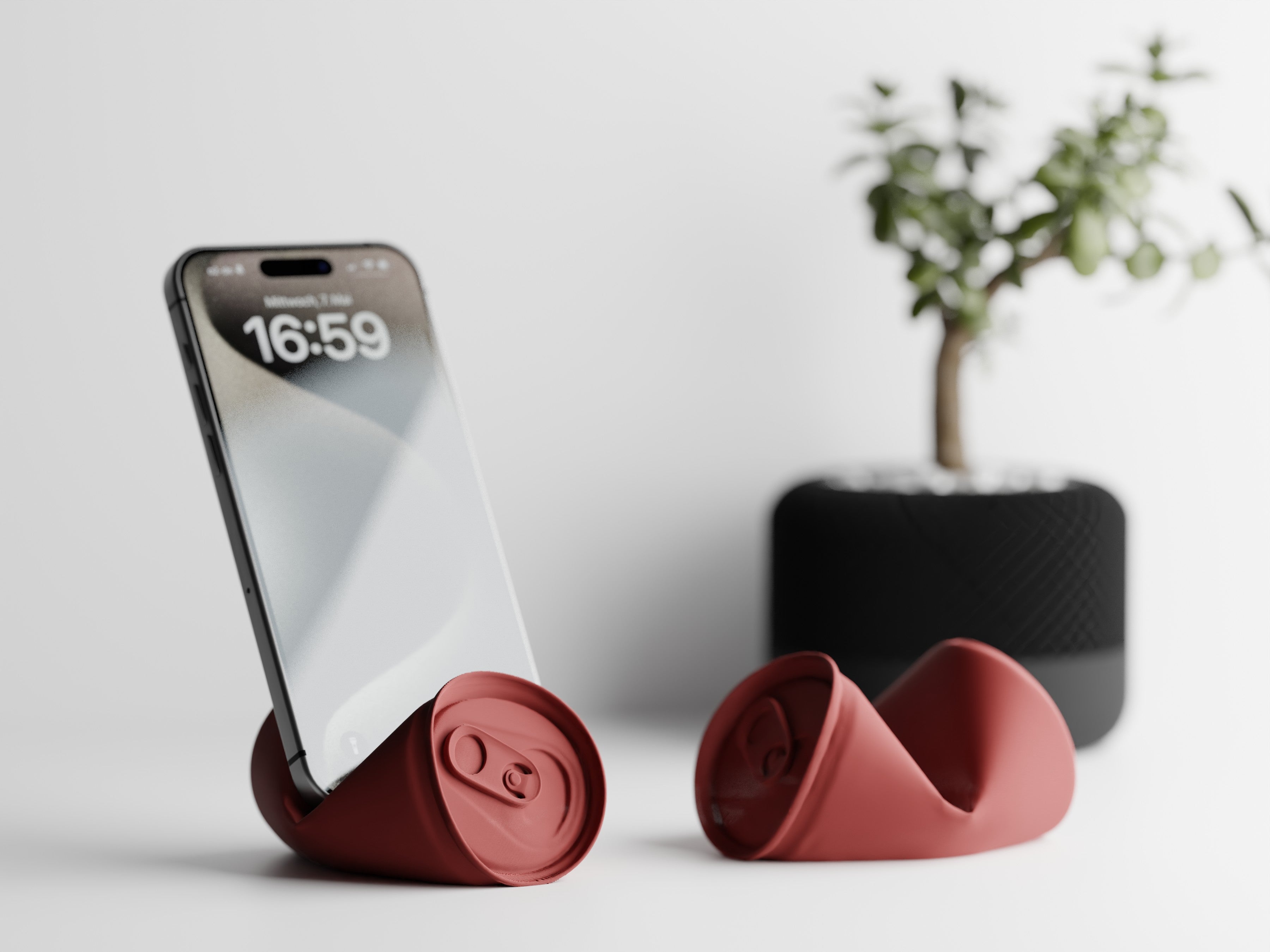 Supporto per telefono in lattina schiacciata