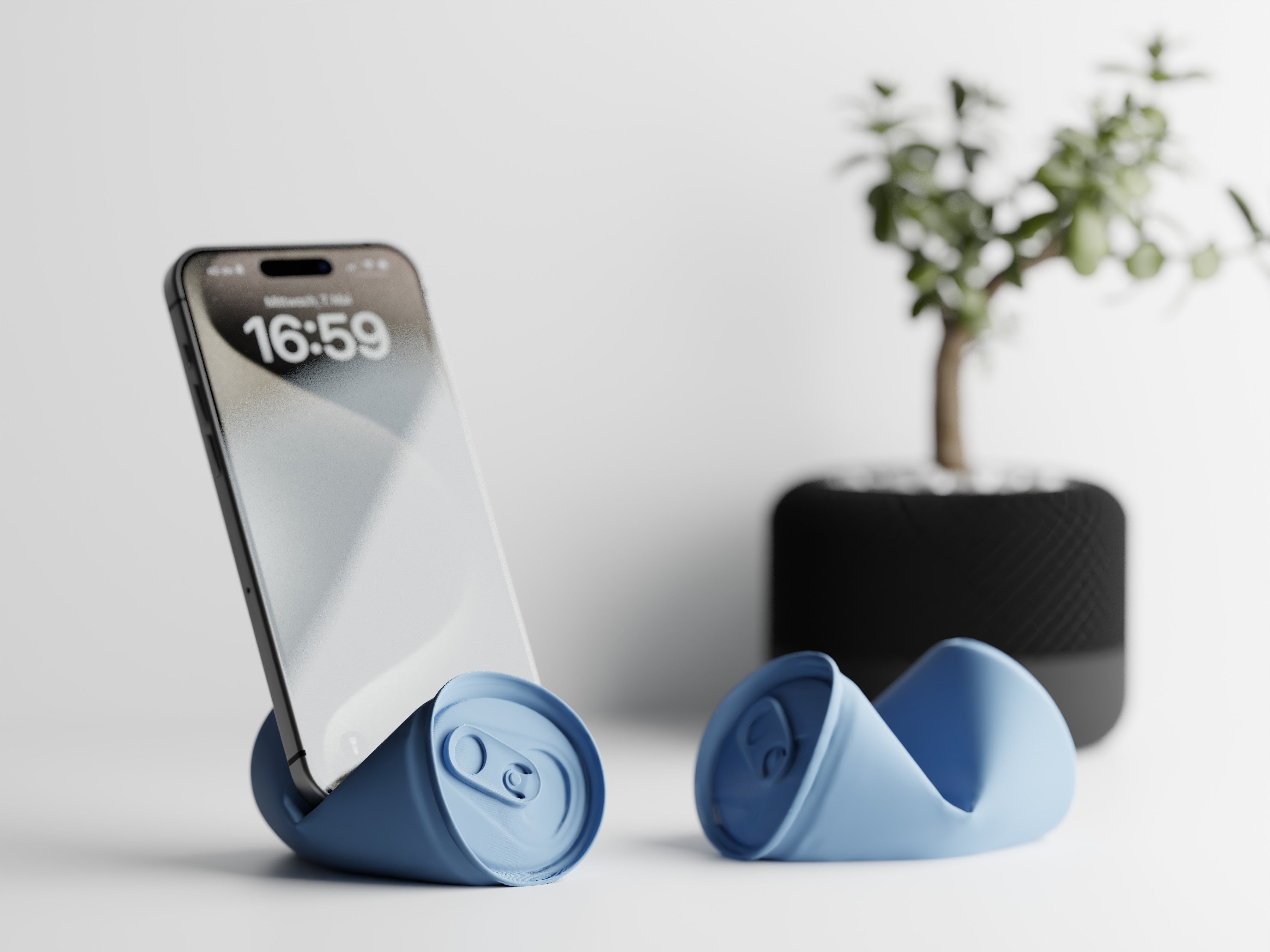 Supporto per telefono in lattina schiacciata