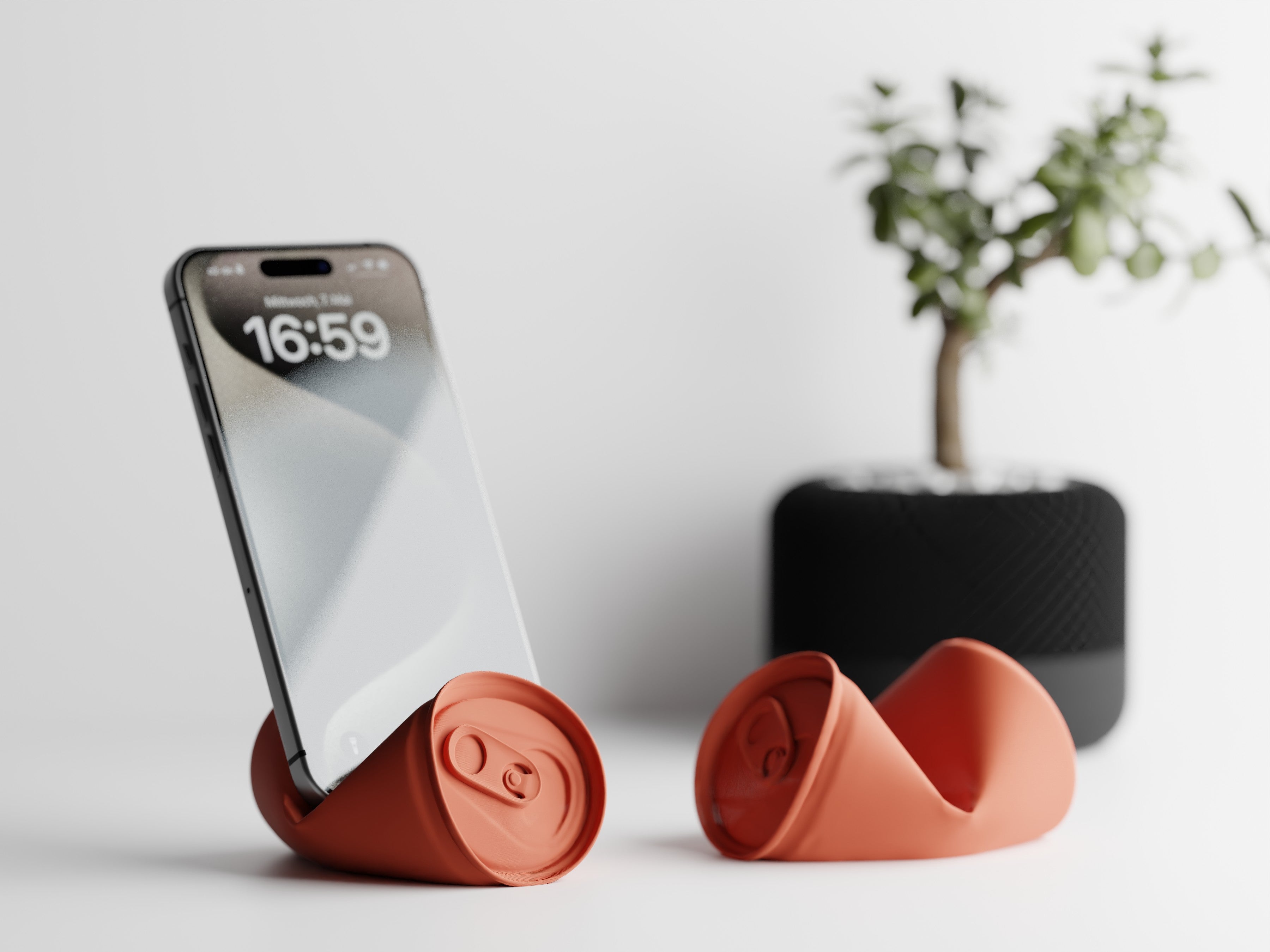 Supporto per telefono in lattina schiacciata