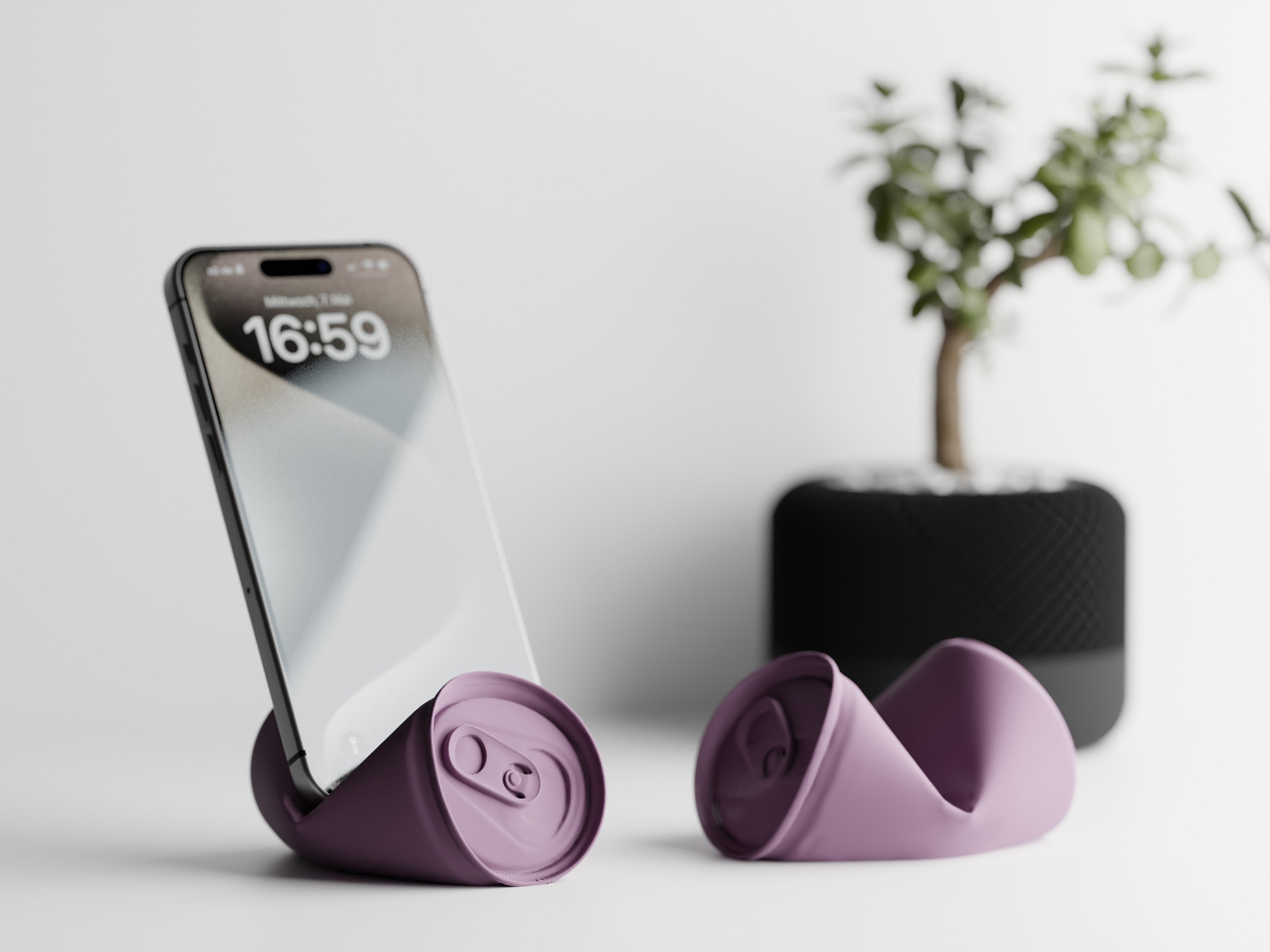 Supporto per telefono in lattina schiacciata