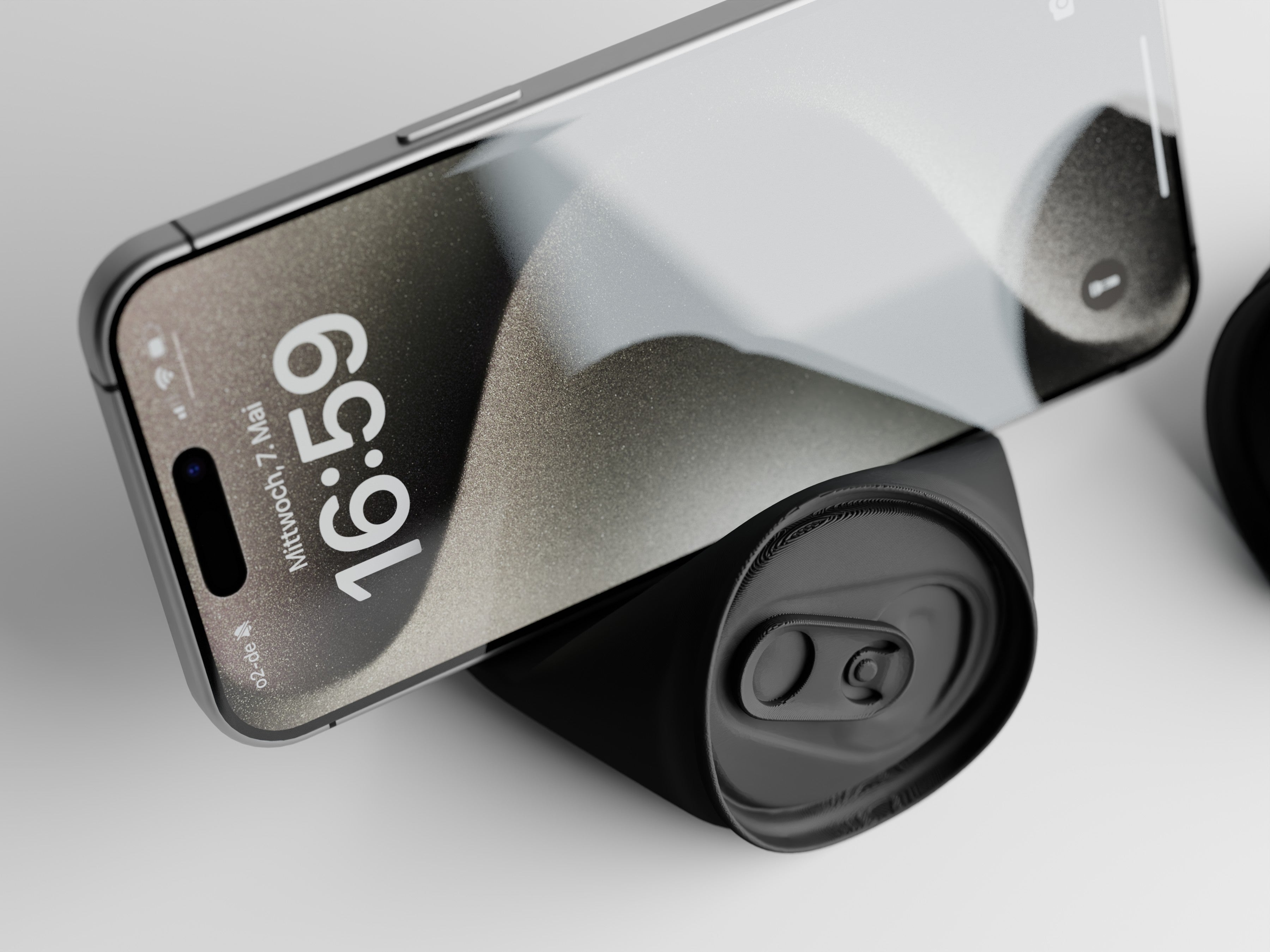 Supporto per telefono in lattina schiacciata