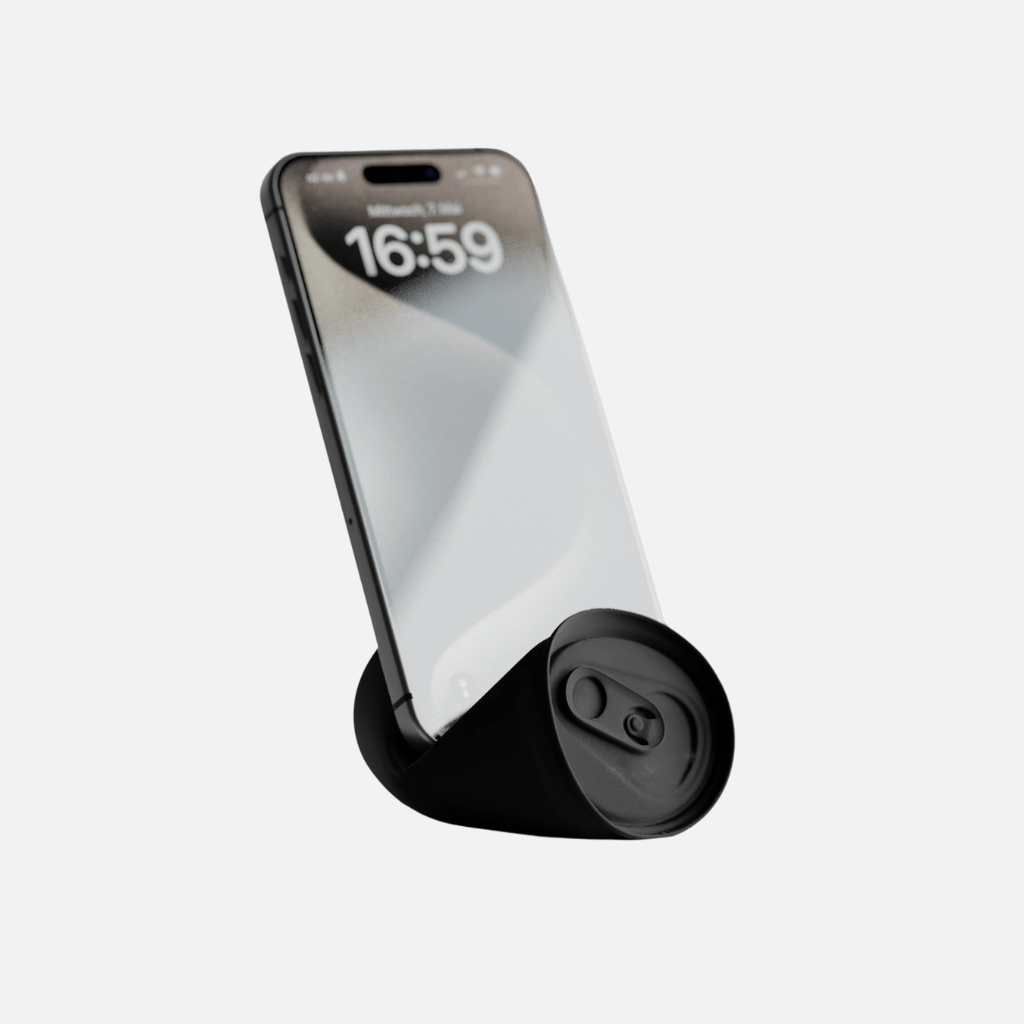 Supporto per telefono in lattina schiacciata